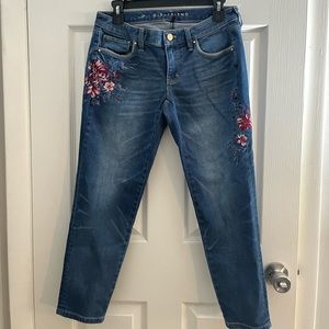 White House | Black Market Cropped Embroidered Jeans